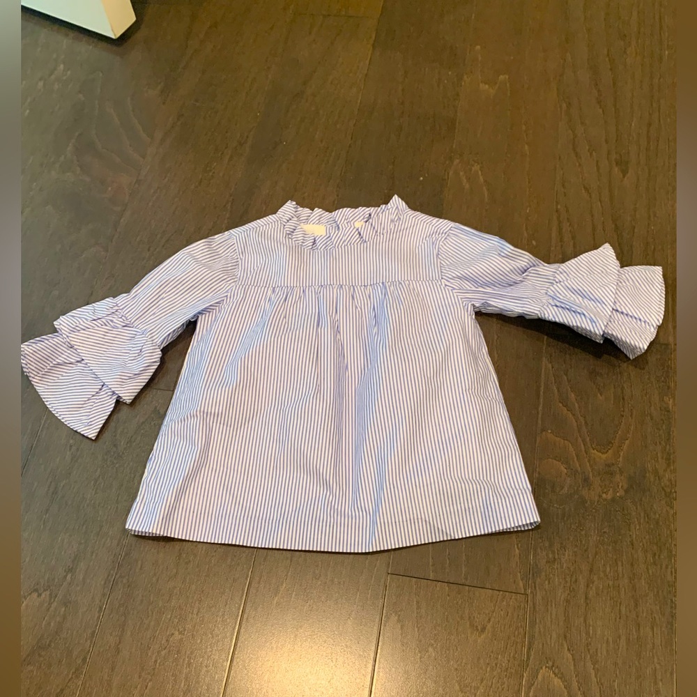 Girls Janie & Jack Striped Ruffle Top